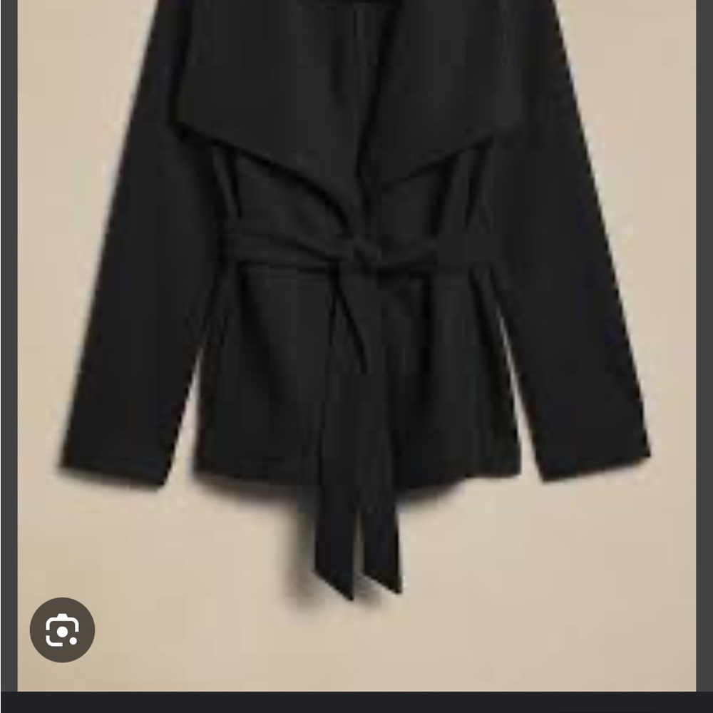 Banana Republic black Melton Tie Waist coat
